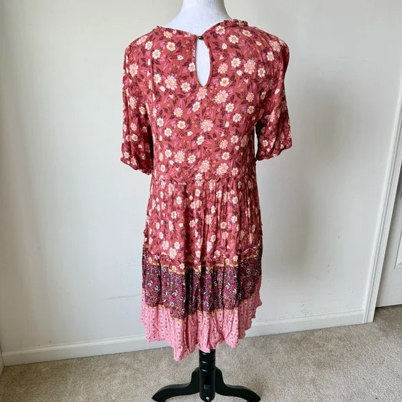 KNOX ROSE Short Sleeved Floral Tiered Boho Dress—SZ. XS - Picture 4 of 14